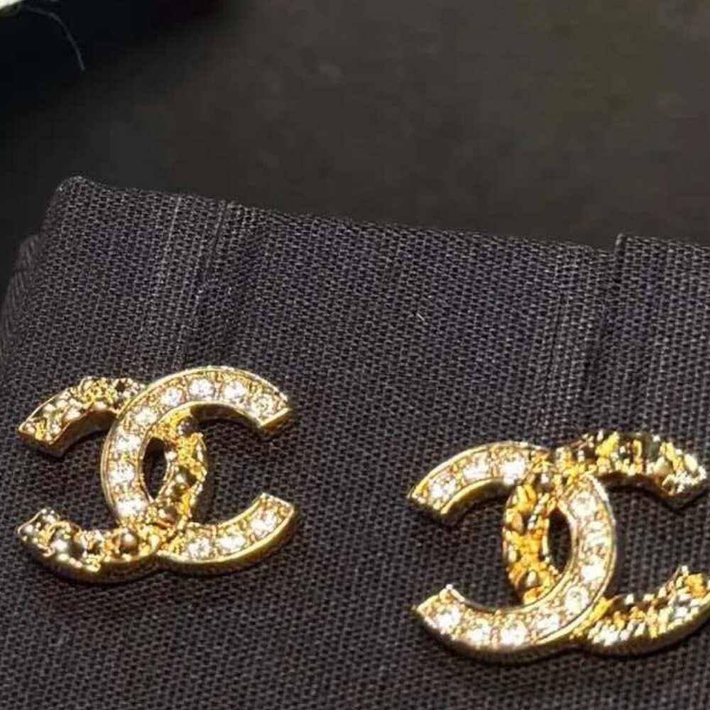 Chanel Double C Gold Earrings